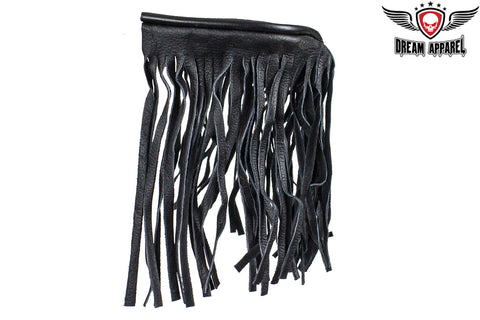 Black Leather Floor Boards with Fringe