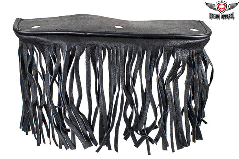 Black Leather Floor Boards with Fringe