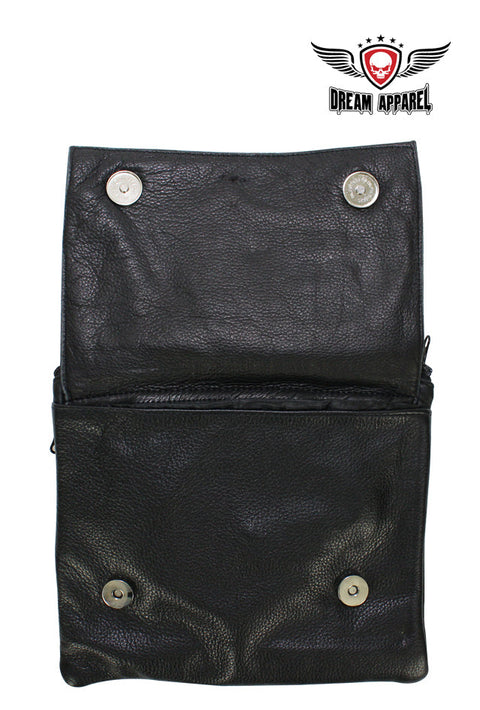 Studded Naked Cowhide Leather Belt Bag with Lime Green Wings