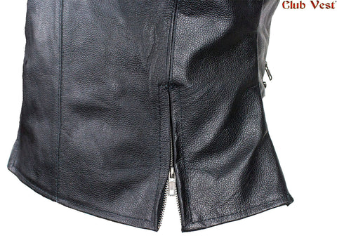 Dream Apparel Women's Leather Concealed Carry Pocket Club Vest