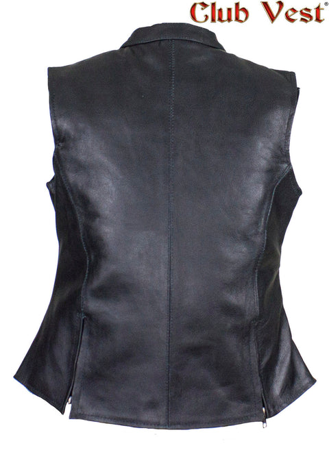 Dream Apparel Women's Leather Concealed Carry Pocket Club Vest