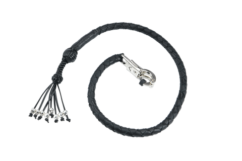 Dream Apparel 36" Long Black Get Back Whip with Monkey Fist & Skulls