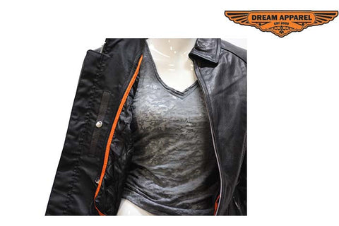 Womens Cowhide Motorcycle Leather Jacket