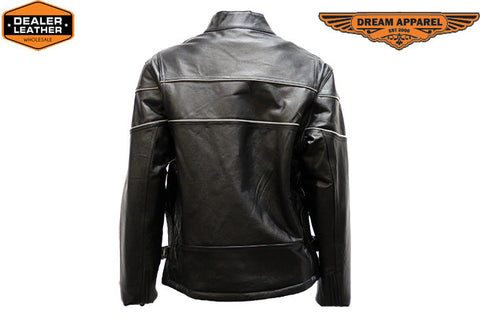 Womens Soft Leather Jacket With Air Vents