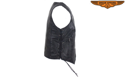 Black Gun Pocket Vest With Small Studded Purple Butterfly