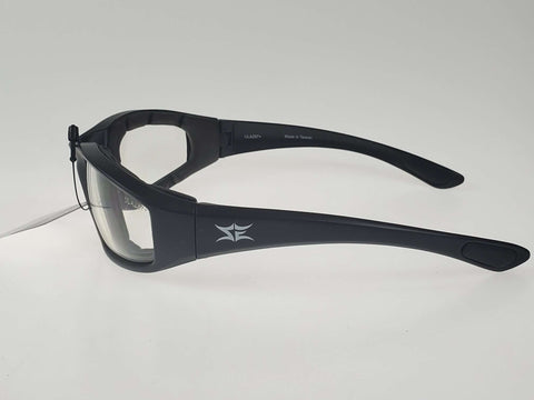 Spider Eyez™ Eva Foam Padded Motorcycle Sunglasses, Shatterproof Polycarbonate Lens, Matte Black