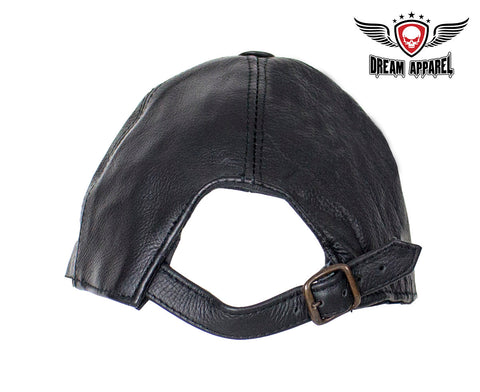 Biker Leather Baseball Cap