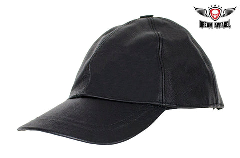 Biker Leather Baseball Cap