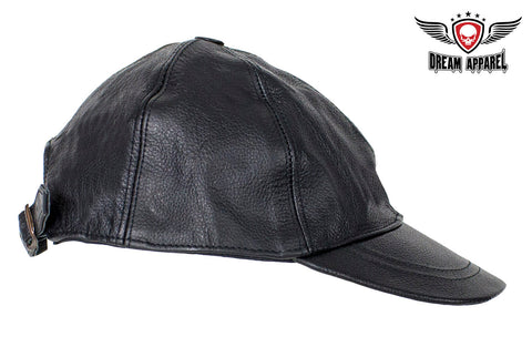 Biker Leather Baseball Cap