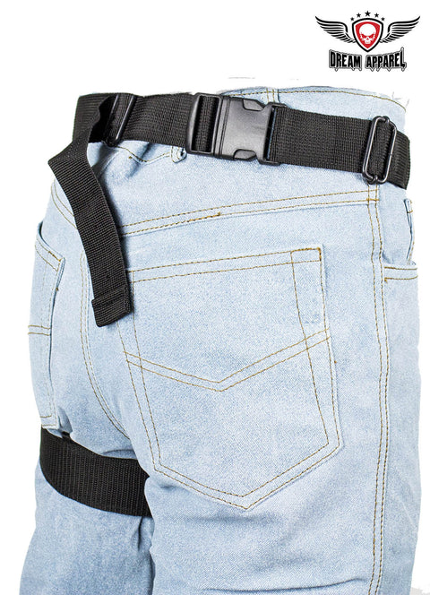 Black Textile Multi Pocket Thigh Bag with Gun Pocket