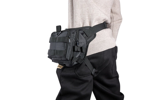 Dream Apparel Black Canvas Drop - Leg Tactical Thigh Bag with Gun Pocket