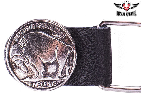 Double Chain Buffalo Nickel Motorcycle Vest Extender