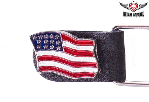 Double Chain American Flag Motorcycle Vest Extender