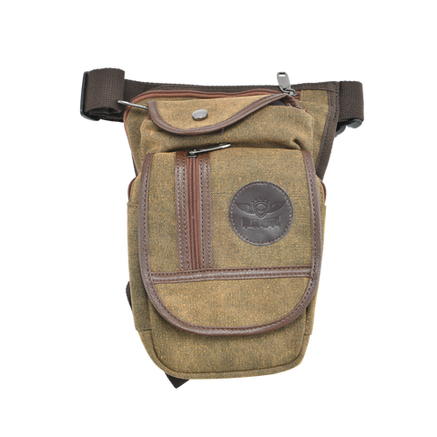 Brown Thigh Bag, Leg Bag Canvas