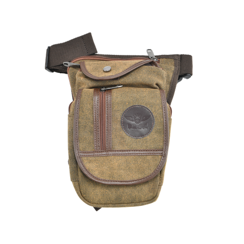 Brown Thigh Bag, Leg Bag Canvas