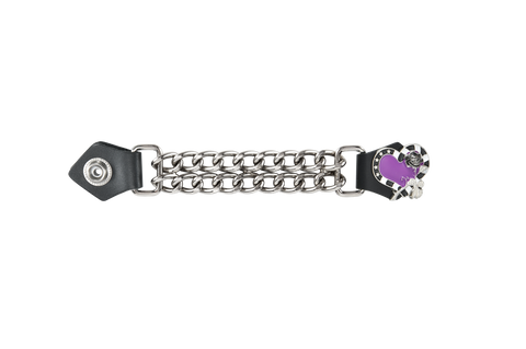 Heart Rose Purp Chrome Vest Extender