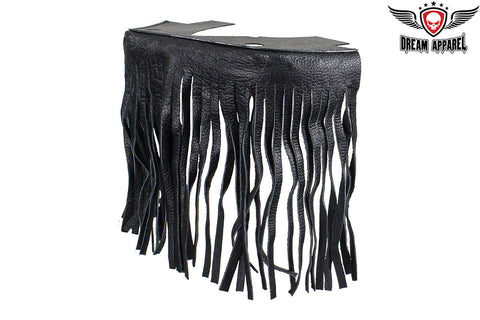 Black Leather Floor Boards with Fringe