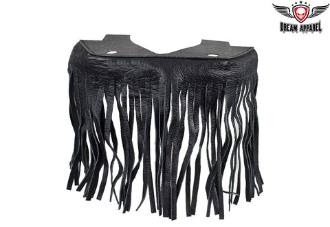 Black Leather Floor Boards with Fringe