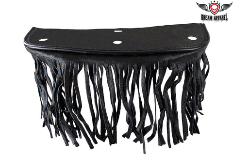 Black Leather Floor Boards with Fringe