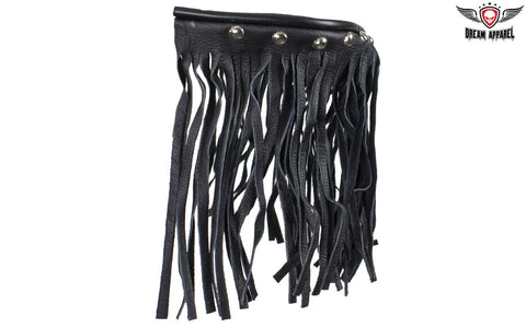 Black Studded Leather Floor Boards with Fringe