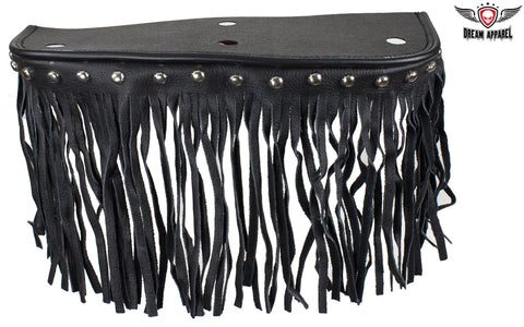 Black Studded Leather Floor Boards with Fringe