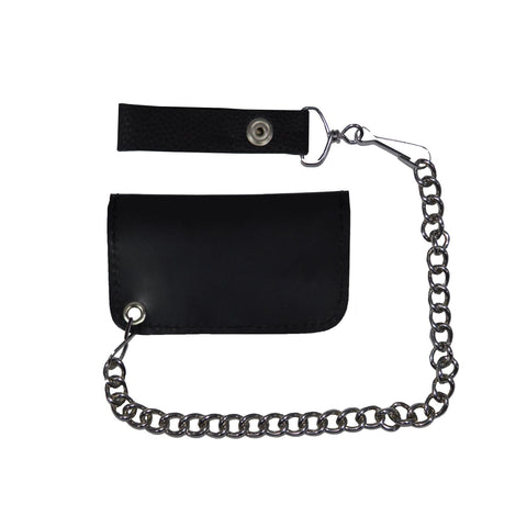 Dream Apparel Black Leather Motorcycle Chain Coins Wallet