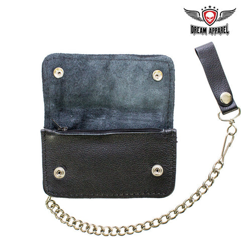 Biker Bifold Chain Wallet Heavy Duty Premium Leather