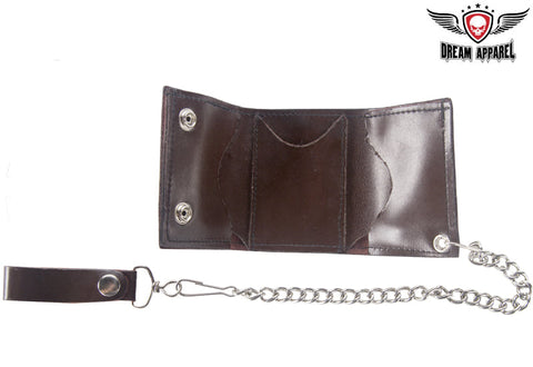 Biker Tri Fold Motorcycle Chain Wallet