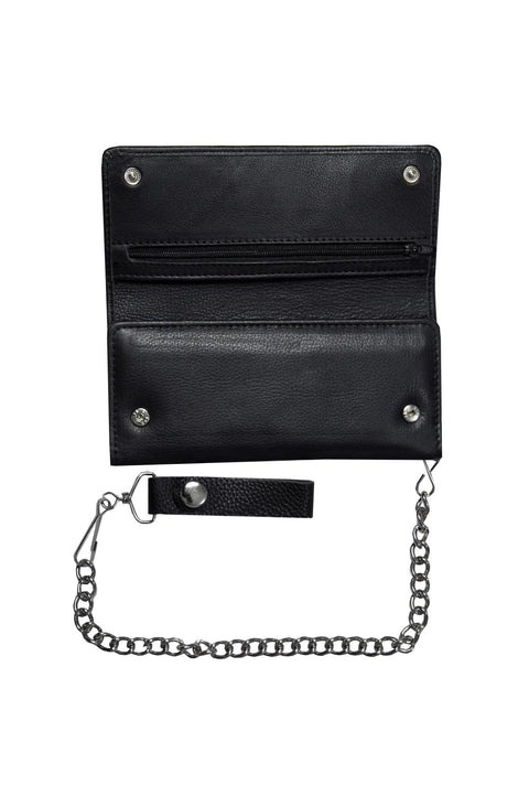 Dream Apparel Heavy Duty Biker Bifold Chain Wallet Credit Card Slots