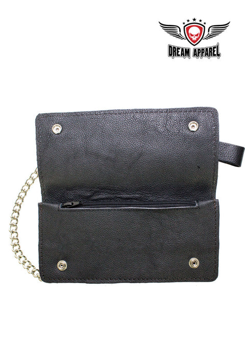 Men's Black 3 Component Naked Cowhide Leather Wallet