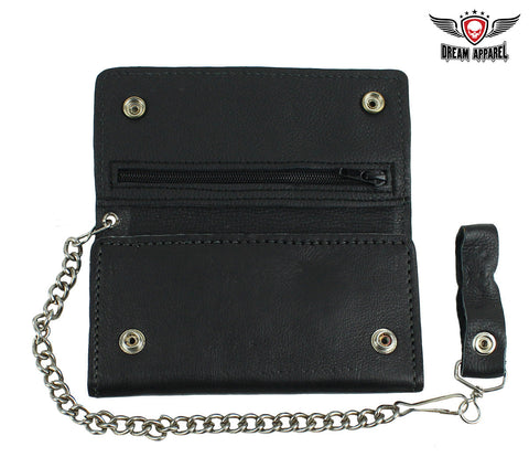 Motorcycle Black Naked Cowhide Wallet