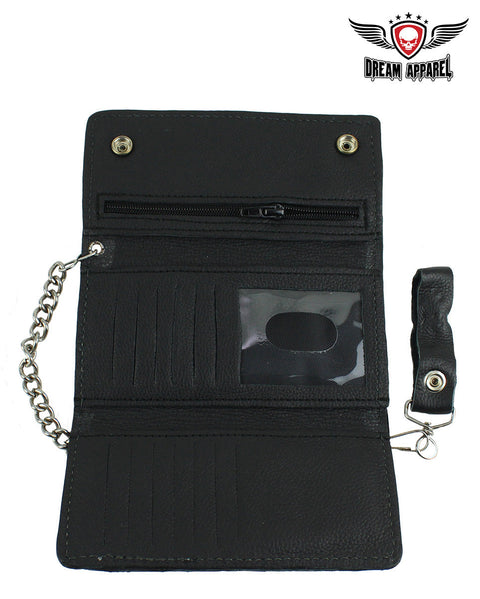 Motorcycle Black Naked Cowhide Wallet