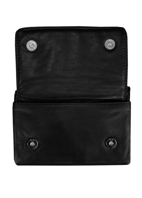 Dream Apparel Leather Belt Bag with Silver/Purp Skull and Studs