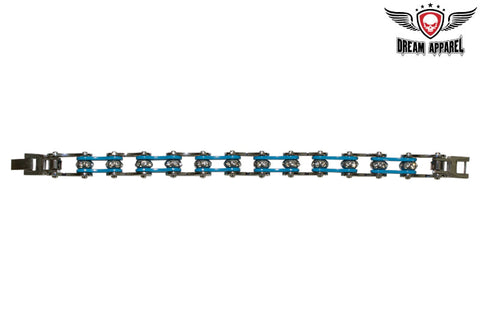 Blue Stainless Steel Chain Bracelet