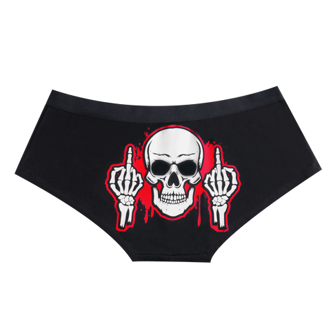 Dream Apparel Skeleton Showing The Middle Finger Men's Underwear Boxer Low Rise Brief Underpants