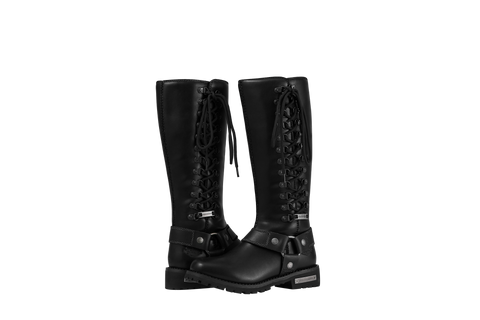 Dream Apparel® Women Biker Long Boots with Laces