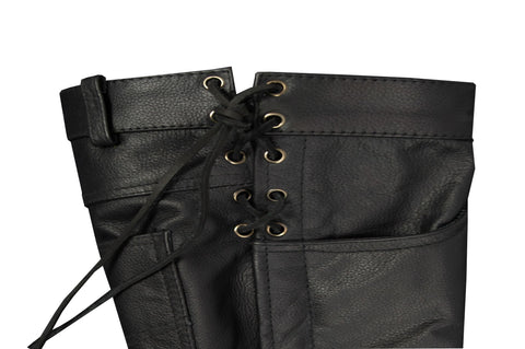 Dream Apparel Men's Leather Chaps With Side Laces