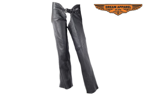 Low Rise Motorcycle Leather Chaps