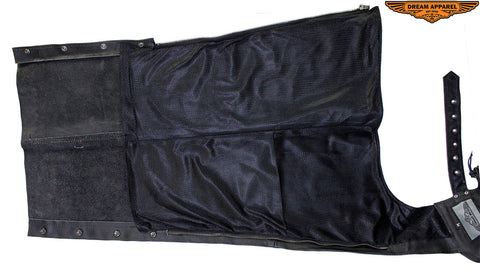 Plain Black Split Leather Chaps