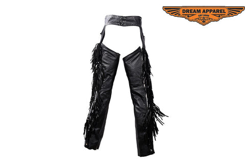 Women's Chaps With Studs, Beads, and Fringe