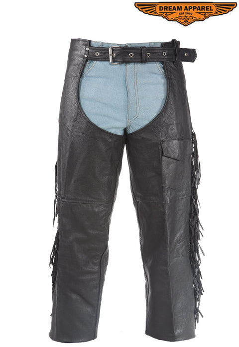 Motorcycle Chaps With Braid & Fringes