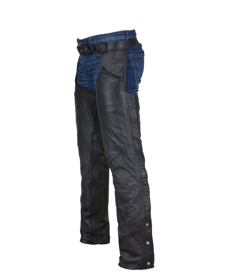 Heavy Duty Biker Leather Motorcycle Chaps