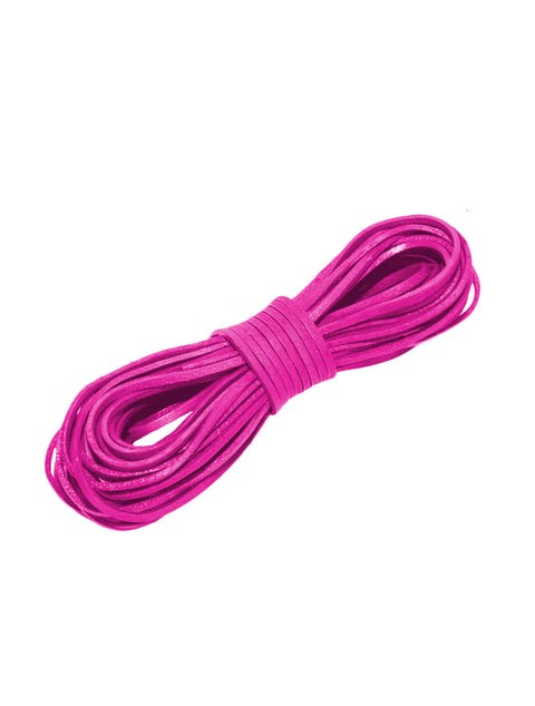 50 FT Leather Laces - Hot Pink