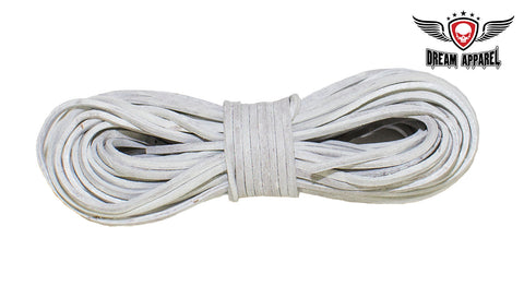 50 FT Leather Laces - White