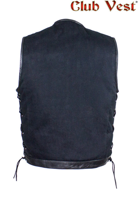 Men's Denim Conceal Carry Pocket With Side Laces By Club Vest