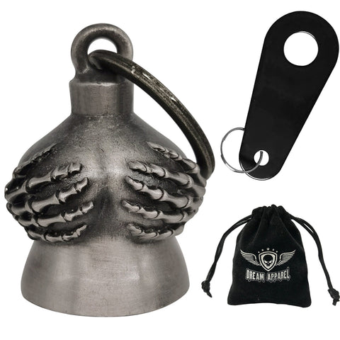 Dream Apparel Skeleton Hands on Boobies Motorcycle Bell, for Good Luck and in 3-D, Light Weight