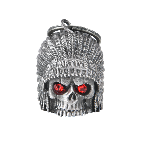 Dream Apparel Indian Skull Head Red Eyes Motorcycle Bell, for Good Luck and in 3-D, Light Weight