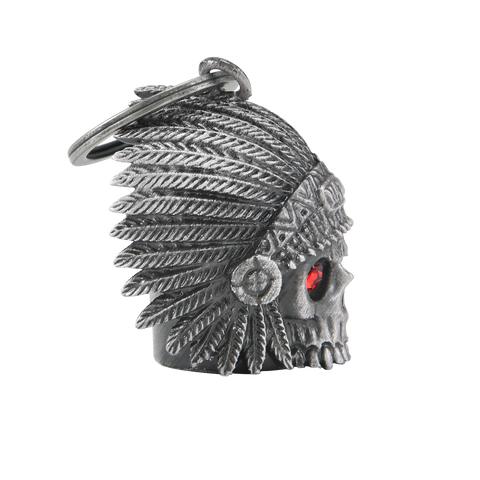 Dream Apparel Indian Skull Head Red Eyes Motorcycle Bell, for Good Luck and in 3-D, Light Weight