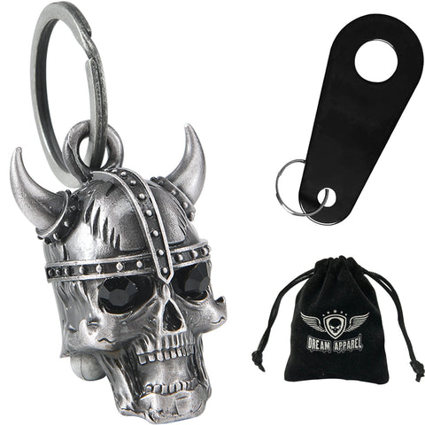 Dream Apparel Viking Helmet Skull Black Stone Eyes Motorcycle Bell