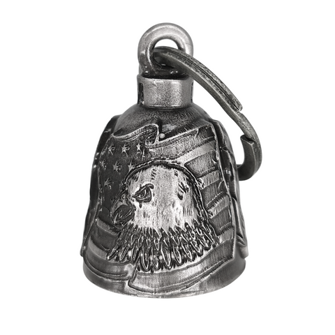 Dream Apparel USA Flag Eagle Head Motorcycle Bell, for Good Luck and in 3-D, Light Weight